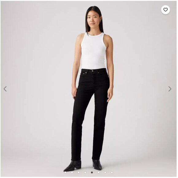 Levi's Denim - Levi's Wedgie Straight Fit Womens Jeans, Size 27, Black Sprout